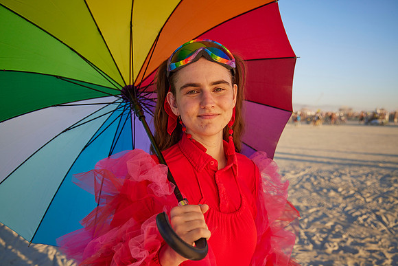 Anna Brewer at  Burning Man 2002