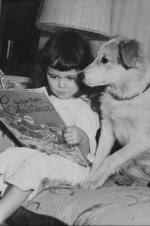 Meehan, Diana reads to dog