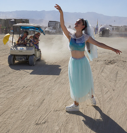 Anna gets attention Burning Man 2022  0726-Aug 30 2022